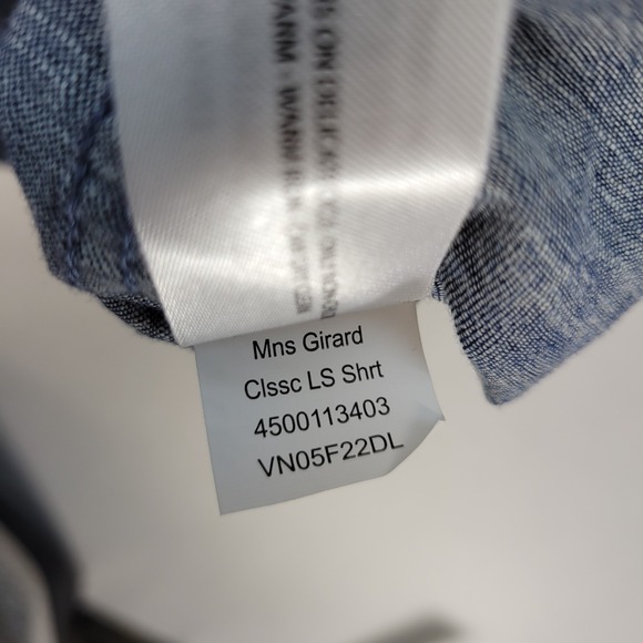 Ariat Dress Shirt Mens XL Blue Girard Classic Fit Poplin Print Long Sleeve - Picture 7 of 11